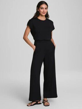 SPANX Air Essentials Cap Sleeve Jumpsuit Black NWT Size XL Tall